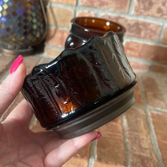 Vtg Dutch Masters The Chieftain Brown Amber Glass Indian Jar Humidor Canister - Picture 6 of 8